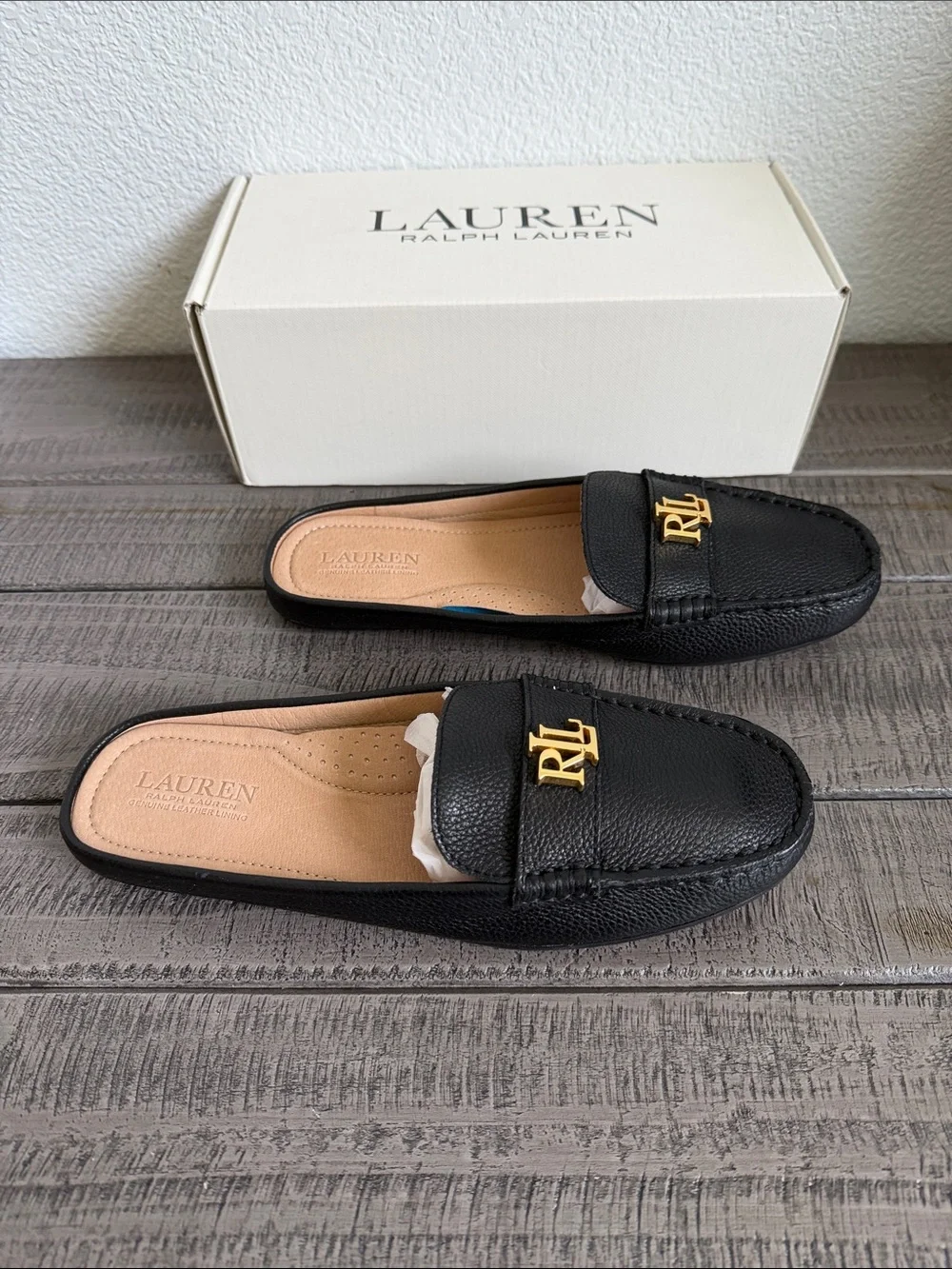 Ralph Lauren Women's Barnsbury Slip-On Hardware Mule Loafer Flats NIB